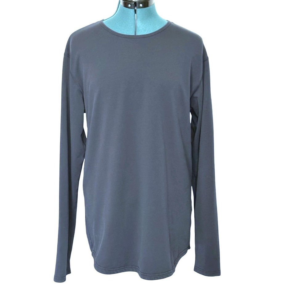 BYLT Shirt Mens Medium Blue Drop Cut Long Sleeve Lux Long Sleeve Stretch Casual